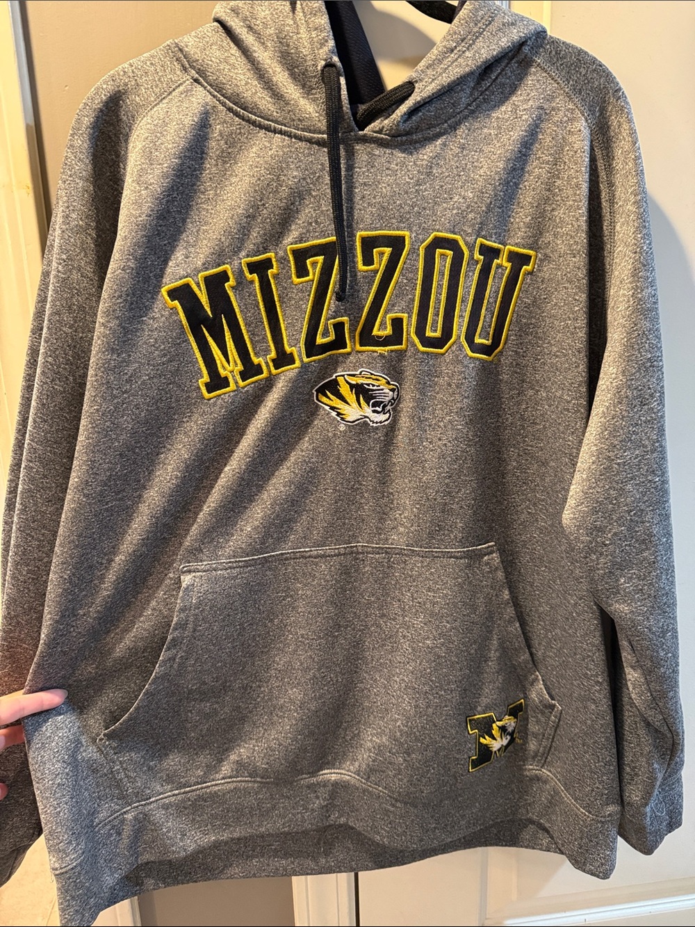 Knights Apparel Gray Hoodie with Yellow Trimmed Lettering